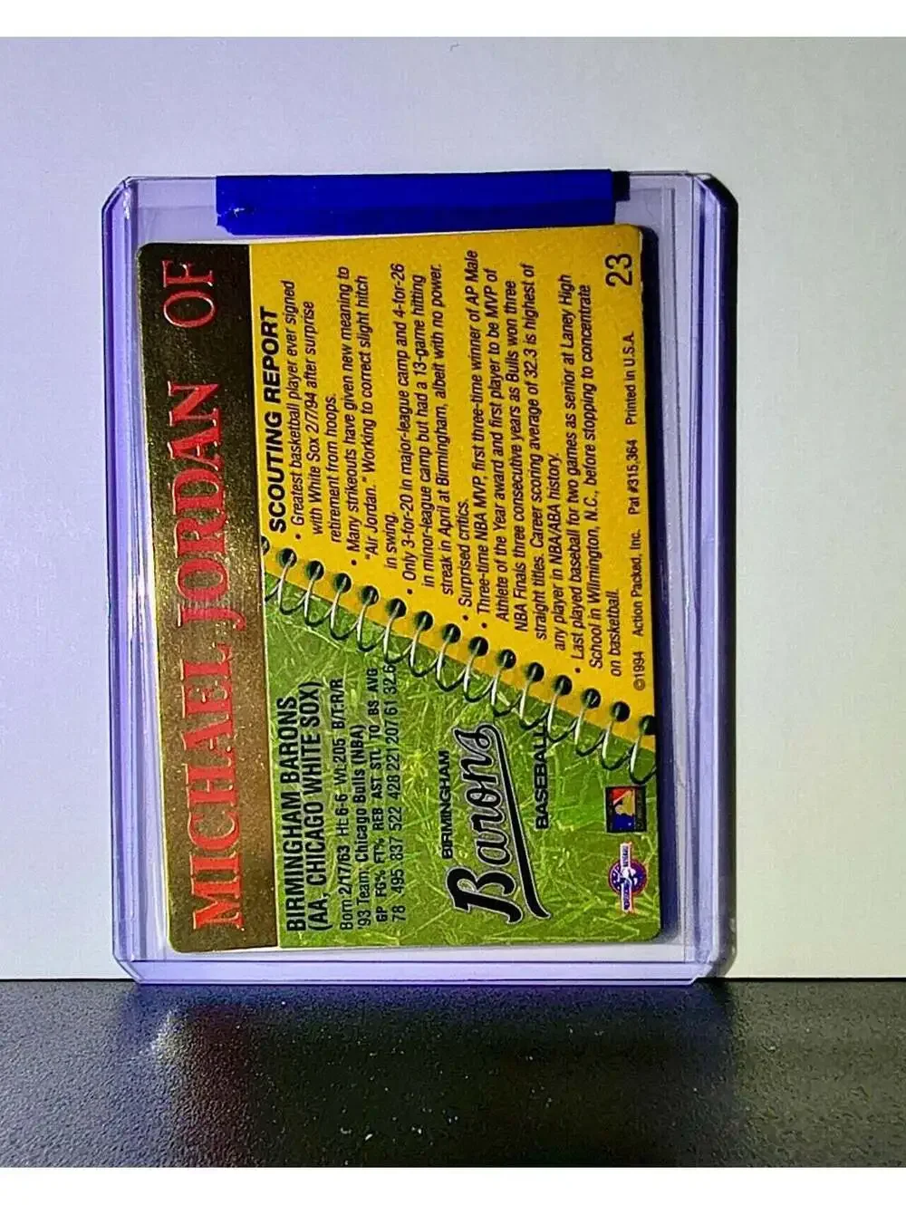 Michael Jordan 1994 Action Packed #23 Baseball Card Barons